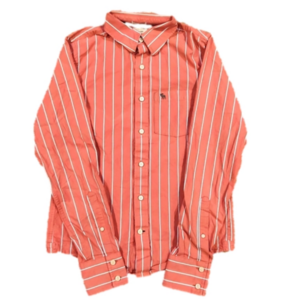 3/$20 Abercrombie & Fitch Pink Striped Muscle Button-Up Dress Shirt